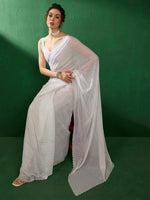 Thumbnail for Sangria Embellished Beads & Stones Pure Georgette Saree - Distacart