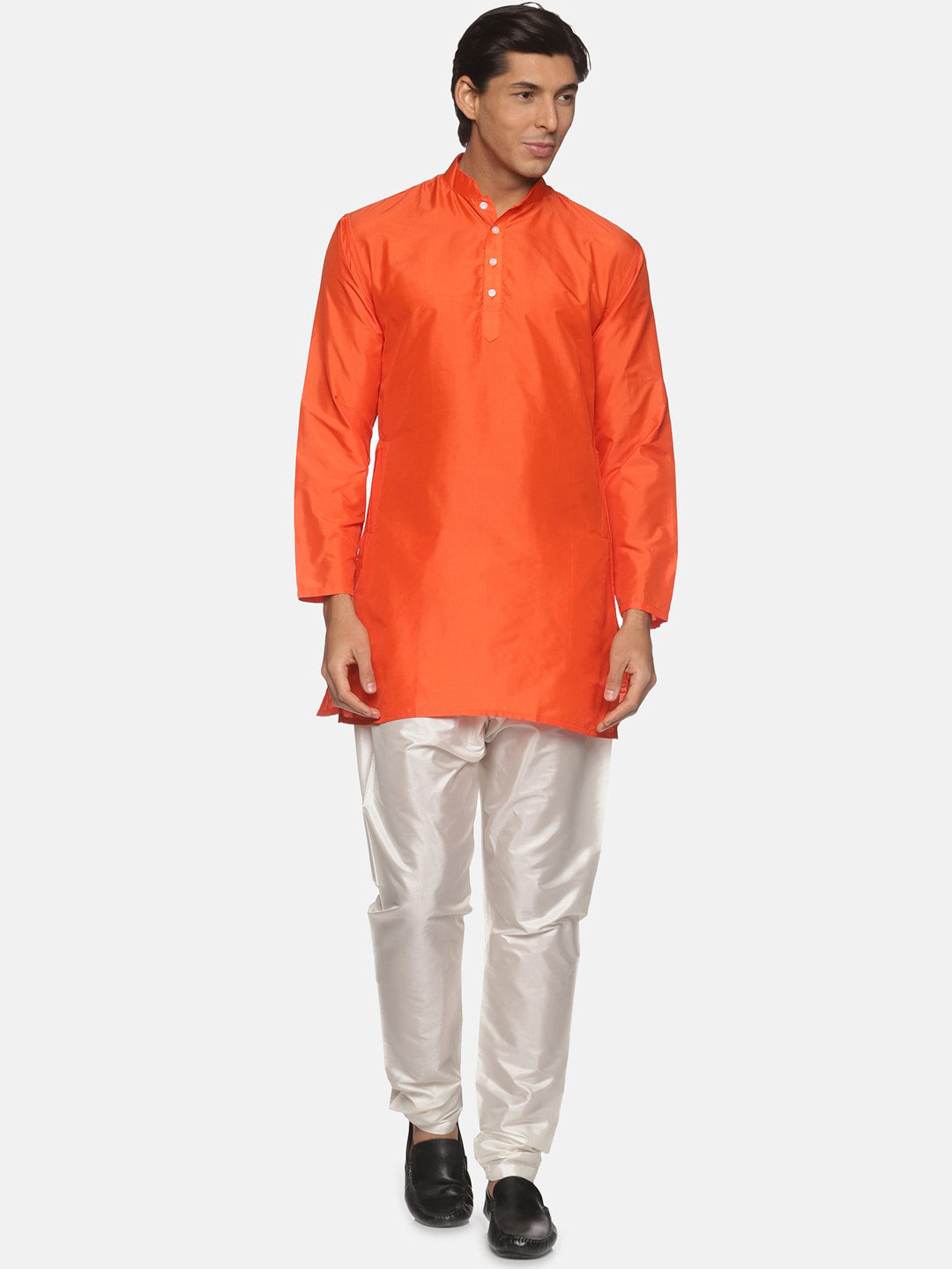 Sethukrishna Men Orange Kurti with Pyjamas - Distacart
