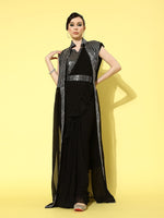 Thumbnail for Mitera Sequinned Pure Georgette Belted Saree - Distacart