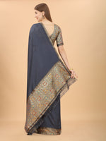 Thumbnail for Kalini Grey & Red Zari Pure Silk Saree - Distacart