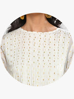Thumbnail for Sangria Women Off-White Printed Kurta with Crop Trousers - Distacart