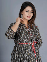 Thumbnail for Kalini Women Brown Ethnic Motifs Printed Kurta - Distacart