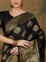 Thumbnail for Sangria Ethnic Motif Woven-Design Banarasi Sarees - Distacart