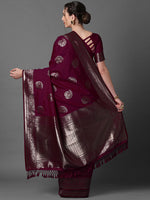 Thumbnail for Mitera Ethnic Motifs Woven Design Zari Banarasi Saree - Distacart