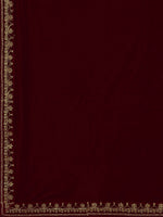 Thumbnail for Kalini Embroidered Border Lace Work Velvet Saree - Distacart
