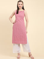 Thumbnail for Kalini Ethnic Motifs Embroidered Chikankari Georgette Kurta - Distacart