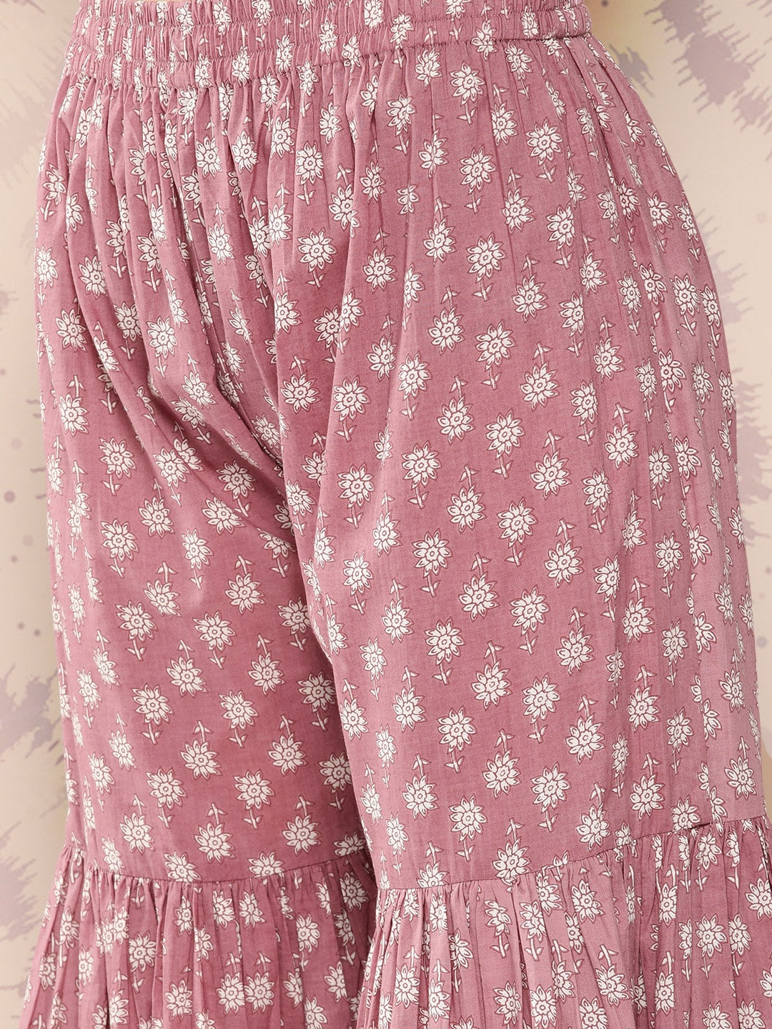 Kalini Women Floral Printed Empire Pure Cotton Kurta with Sharara - Distacart