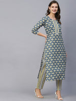 Thumbnail for Kalini Ethnic Motifs Printed Regular Kurta with Trousers - Distacart