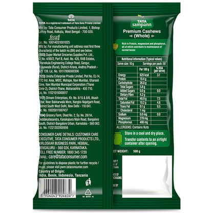 Tata Sampann Premium Cashews Whole - Distacart