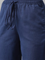 Thumbnail for Biba Women Navy Blue Solid Kurta with Palazzos - Distacart