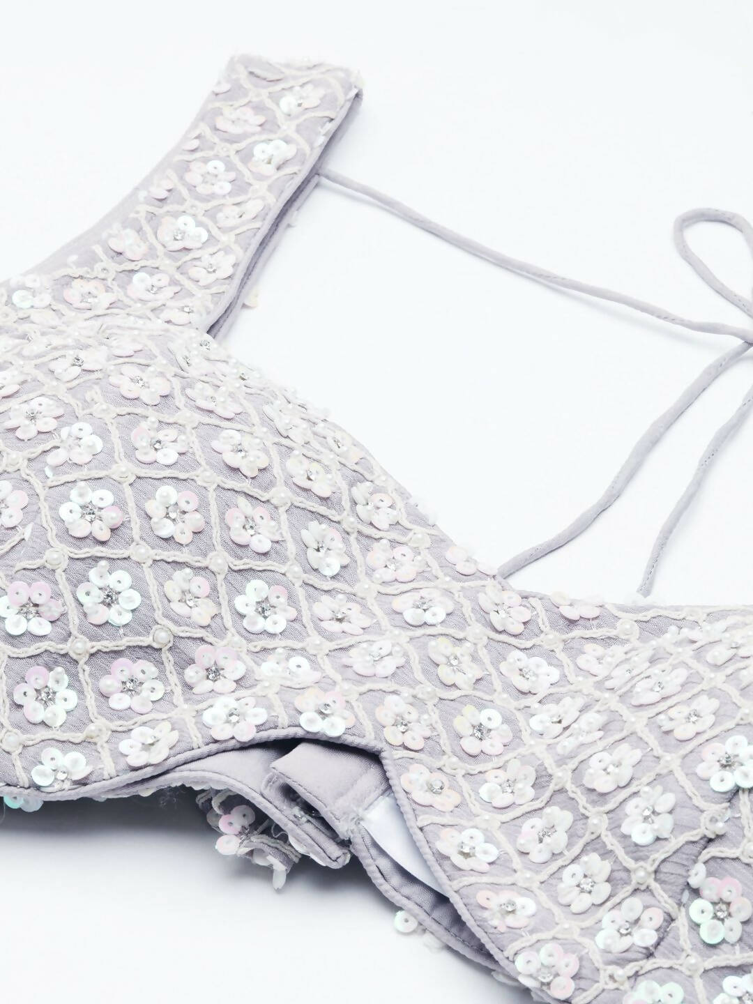 House of Panchhi Mauve Chinon Sequins and Zarkan embroidery Lehenga choli & Dupatta - Distacart