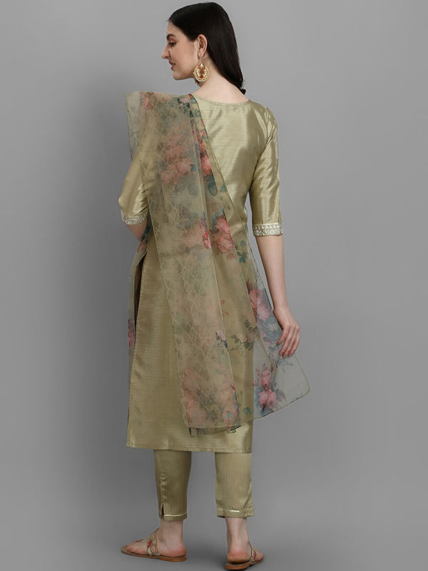 Kalini Ethnic Motifs Embroidered Kurta with Trousers & Dupatta - Distacart