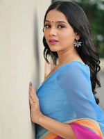 Thumbnail for Kalini Colourblocked Poly Georgette Saree - Distacart