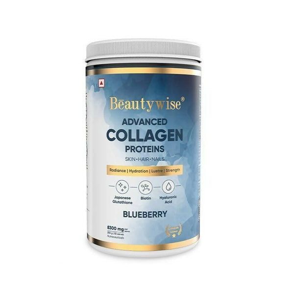 Beautywise Advanced Marine Collagen Anti-Aging Powder - Glutathione, HA & Biotin - Blueberry - Distacart