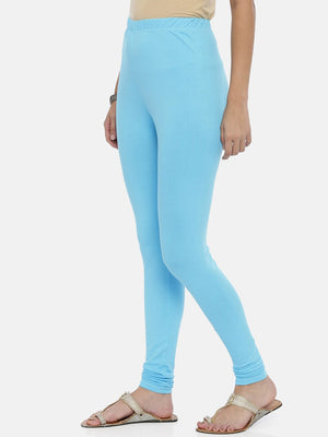 Souchii Blue Solid Churidar-Length Leggings - Distacart