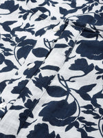 Thumbnail for Sangria Women White & Navy Blue Printed Kurta with Trousers - Distacart