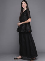 Thumbnail for Biba Women Black Embellished Kurti with Palazzos - Distacart