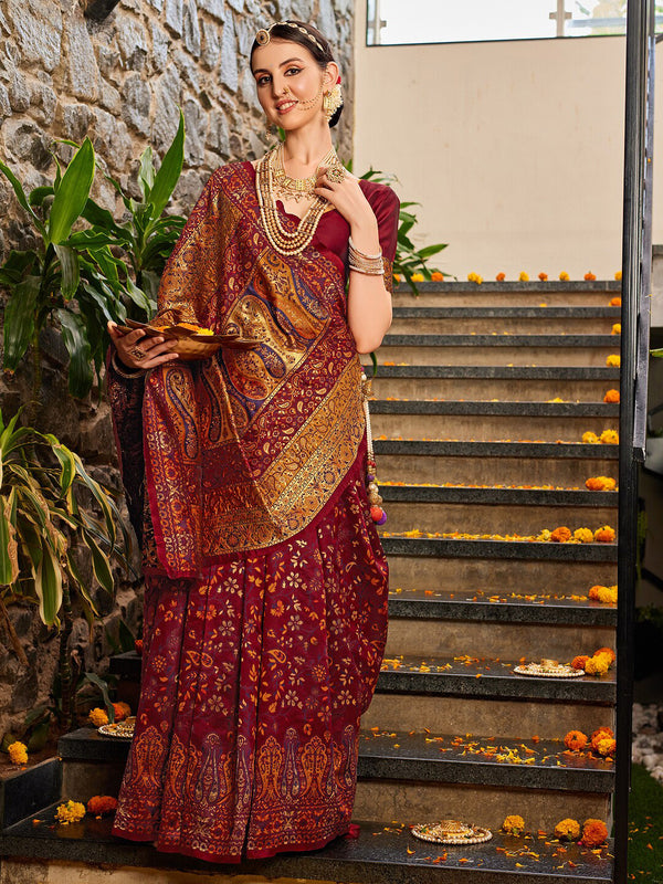 Kalini Woven Design Zari Patola Saree - Distacart