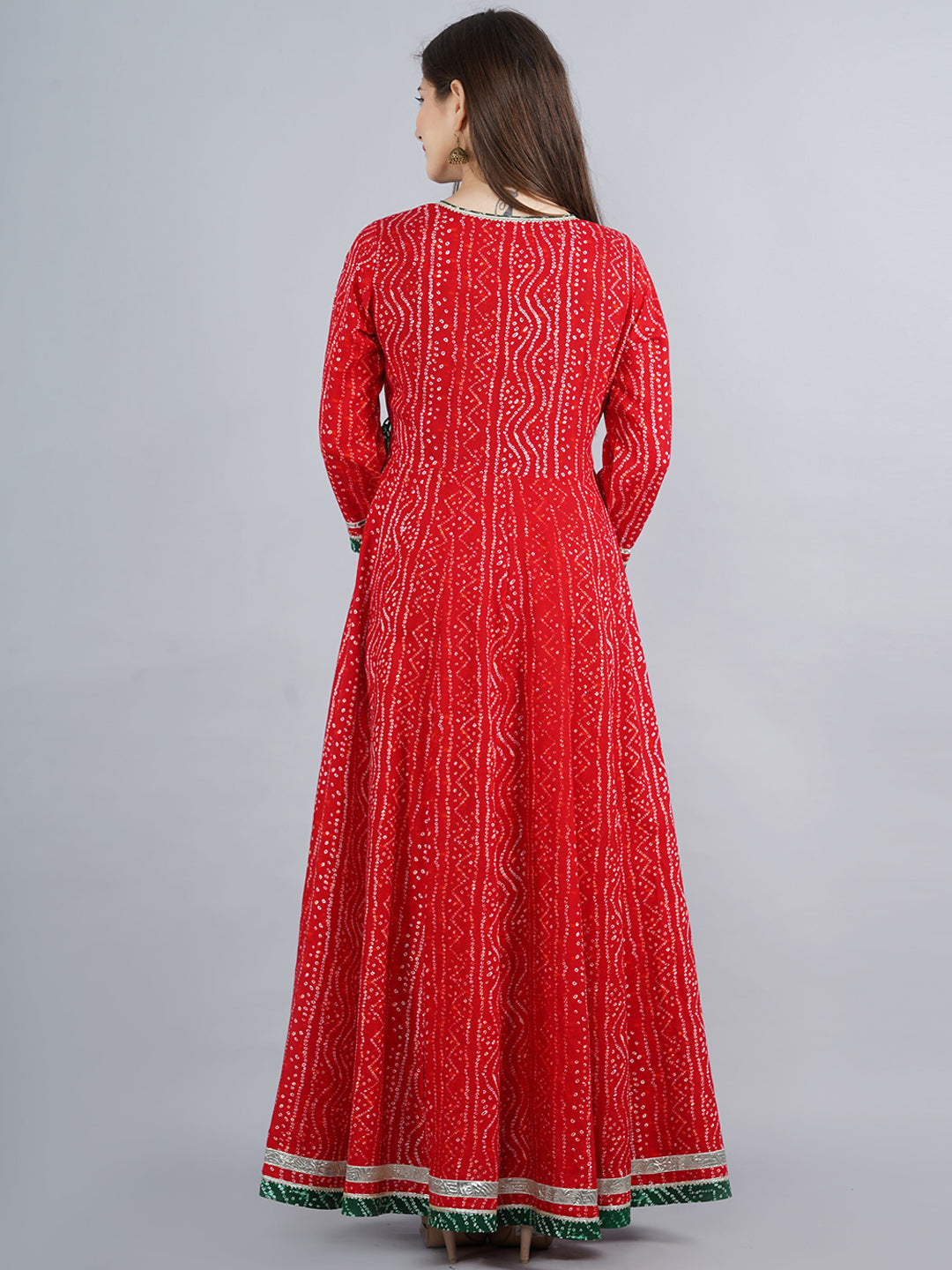 Kalini Women Red & fire brick Ethnic Motifs Yoke Design Mirror Work Anarkali Kurta - Distacart