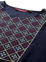 Thumbnail for Sangria Women Geometric Yoke Design Kurta - Distacart