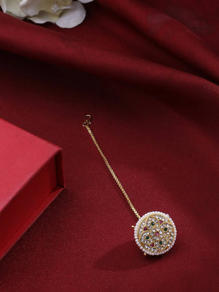 NVR Women's Trending Stylish Gold-Plated Maang Tikka - Distacart