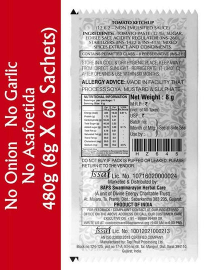 Baps Amrut Tomato Ketchup Sachets - Distacart