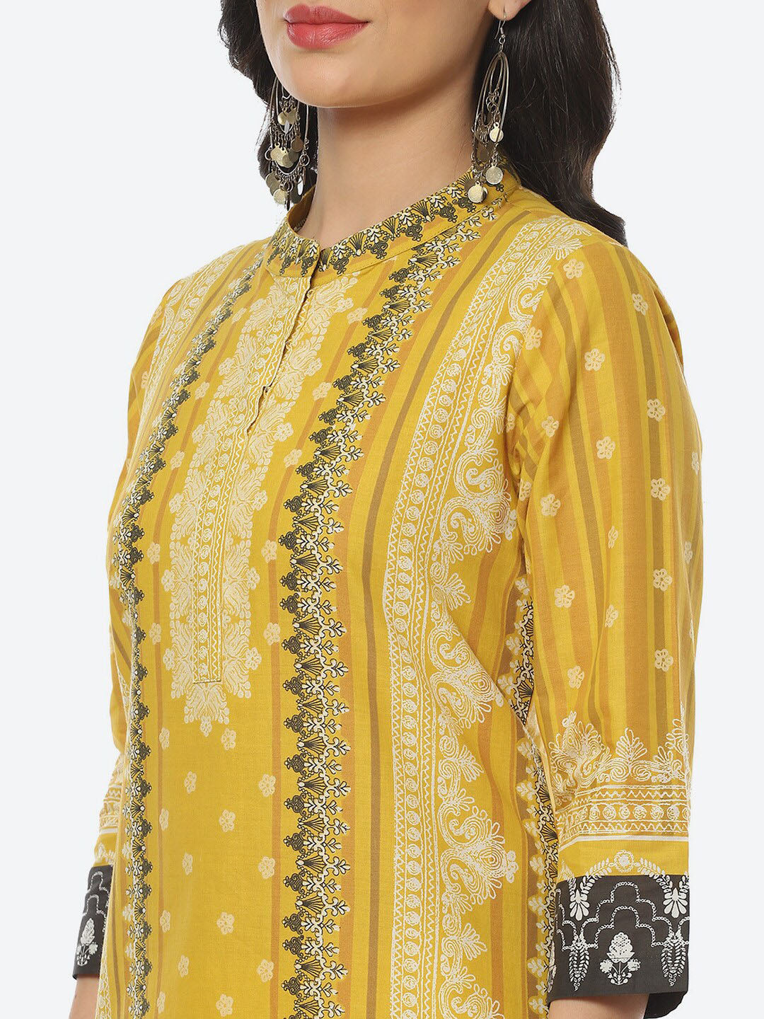 Biba Women Ethnic Motif Printed Cotton Kurta - Distacart