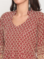 Thumbnail for Kalini Chikankari Embroidered Pure Cotton Anarkali Kurta - Distacart