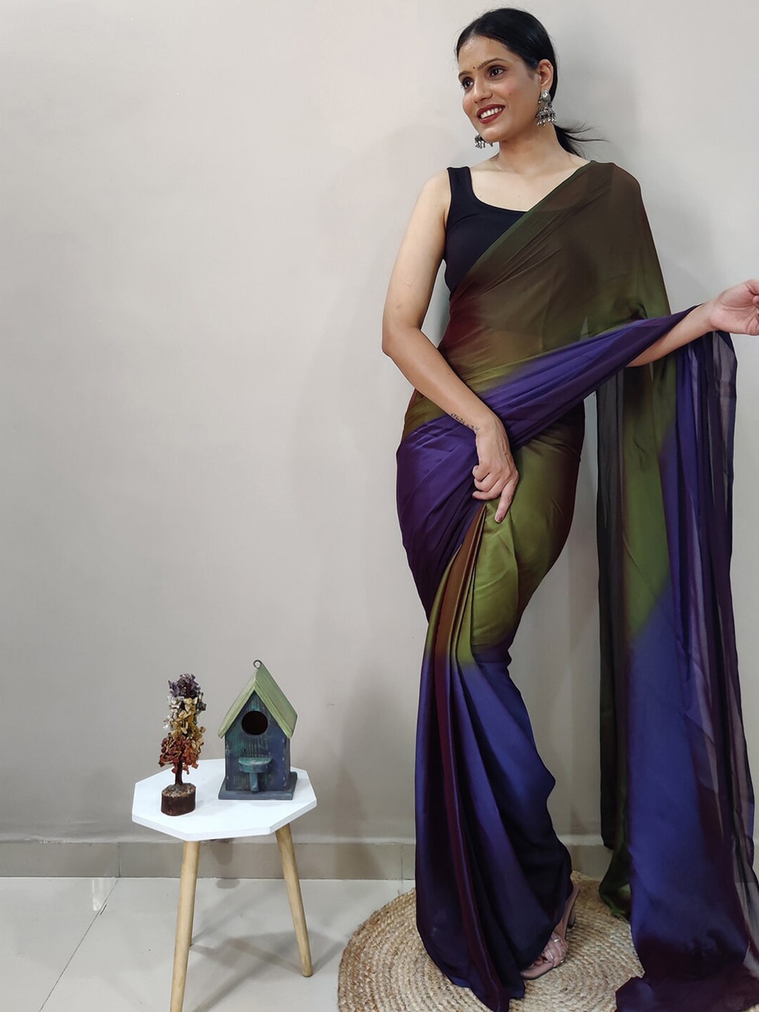 Mitera Ombre Dyed Ready to Wear Saree - Distacart