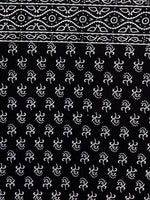 Thumbnail for Rajasthan Decor Black & White Ethnic Motifs 144 TC Cotton 1 Queen Bedsheet with 2 Pillow Covers - Distacart