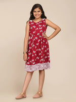 Thumbnail for NOZ2TOZ Maroon & White Floral Dress For Girls - Distacart