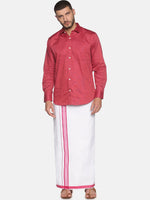 Thumbnail for Sethukrishna Men Pack Of 2 Solid Cotton Dhotis - Distacart
