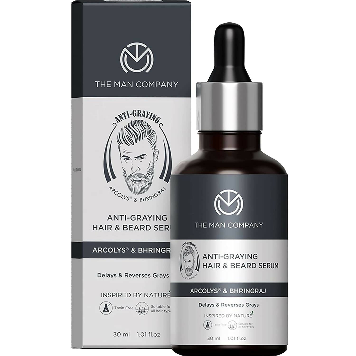 The Man Company Anti-Graying Hair and Beard Serum - Distacart
