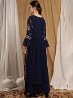 Thumbnail for Kalini Floral Embroidered Kurta With Sharara - Distacart