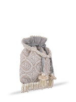 Thumbnail for Masq Tan & White Embroidered Potli Clutch - Distacart