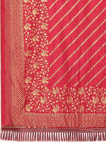 Thumbnail for Kalini Striped Foil Work Vichitra Silk Saree - Distacart