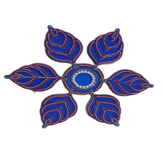 Kundan HandiKrafts Handcrafted Navy Blue Colour Kundan Rangoli - Distacart