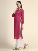 Thumbnail for Kalini Women Pink Ethnic Motifs Embroidered Kurta - Distacart