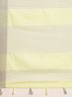 Thumbnail for Kalini Woven Design Striped Zari Pure Linen Saree - Distacart