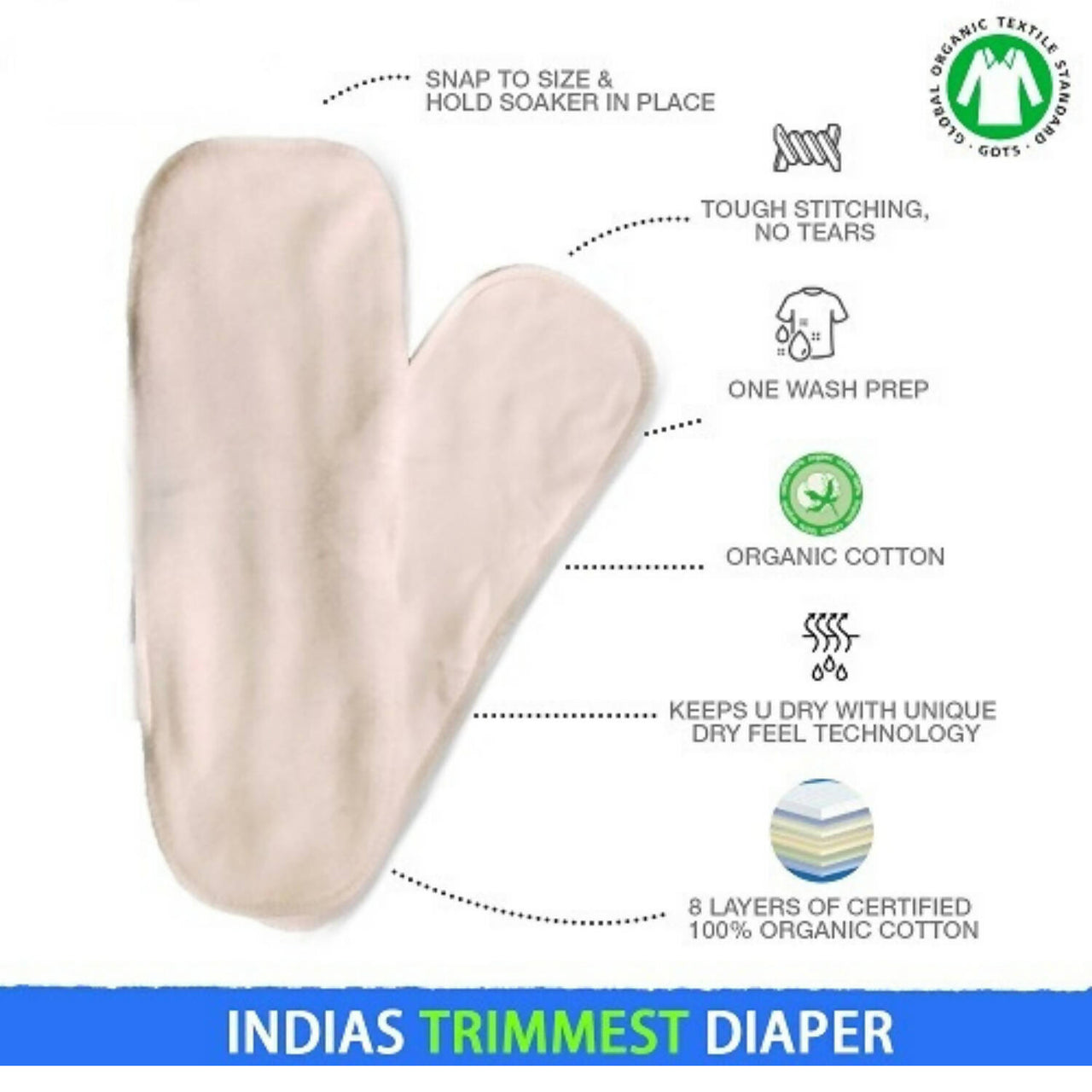 Kindermum Nano Aio Cloth Diaper With 2 Organic Cloth Inserts- Random Jungle For Kids - Distacart
