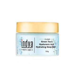 Indya Green Tea & Hyaluronic Acid Hydrating Sleep Mask