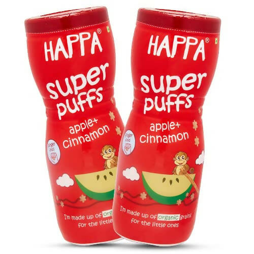 Happa Organic Multigrain Apple + Cinnamon Melts Super Puffs - Distacart