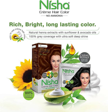 Nisha Creme Hair Color Dark Brown - Distacart