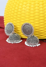 Thumbnail for Mominos Fashion Johar Kamal Silver Color Jhumkas With White Pearls Earrings - Distacart