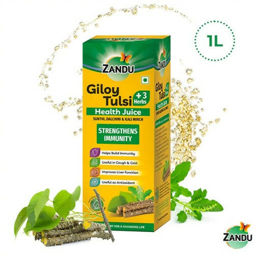 Zandu Giloy Tulsi Juice (3 herbs) - Distacart