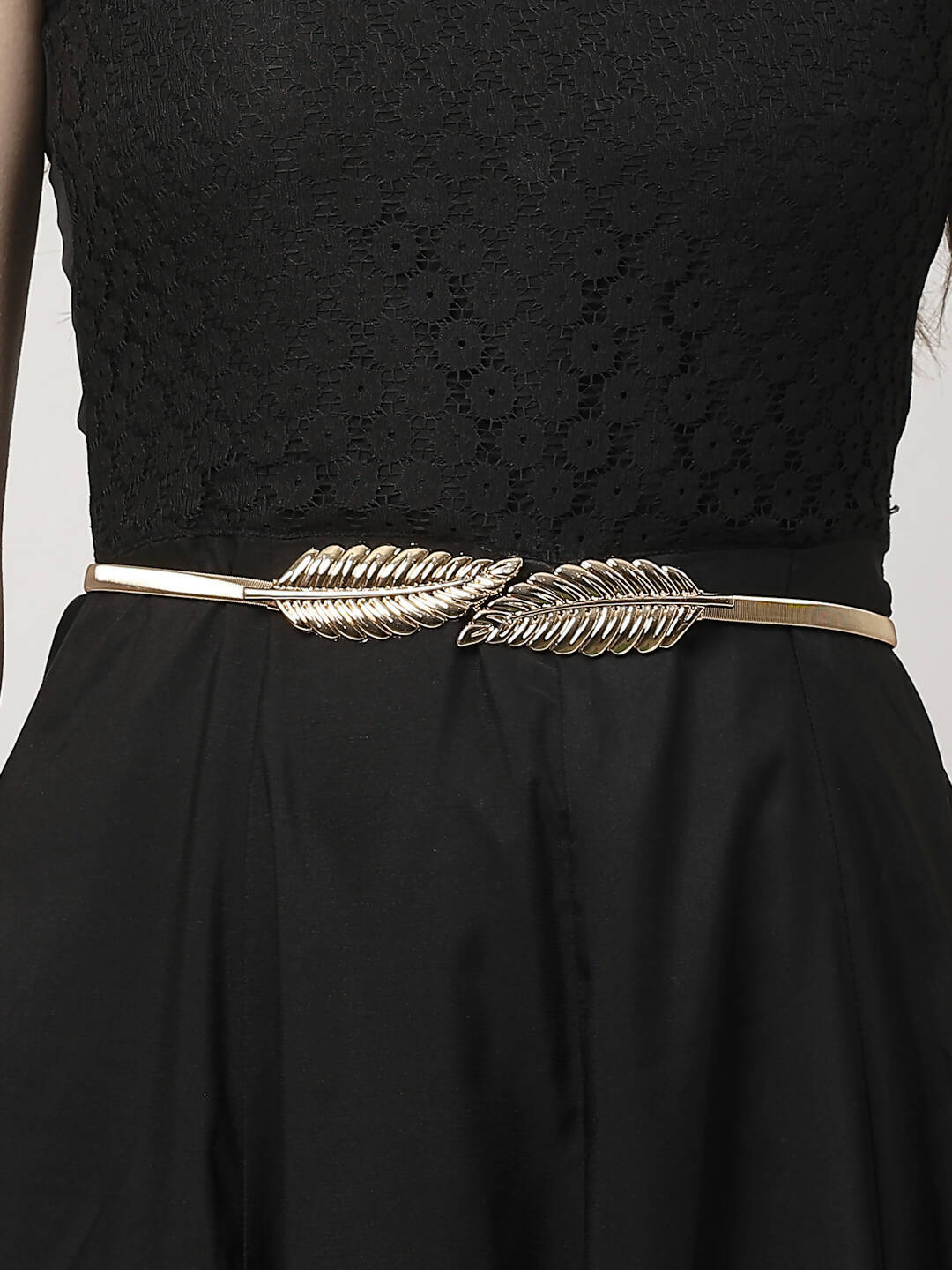 NVR Women Circular Gold Plated Stretchable Metal Belt - Distacart