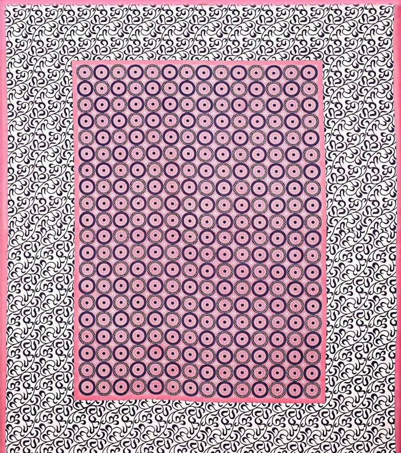 Vamika Printed Cotton Pink & Multicolor Latest Design Bedsheet With Pillow Covers (LEOC_CHKR_P) - Distacart