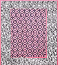 Thumbnail for Vamika Printed Cotton Pink & Multicolor Latest Design Bedsheet With Pillow Covers (LEOC_CHKR_P) - Distacart