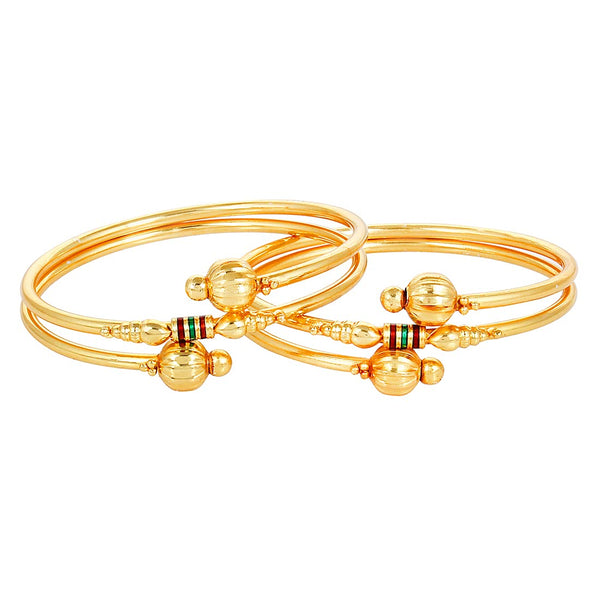 Gold-Plated Alloy Gold Plated Meena Work Bangle Set - The Pari - Distacart