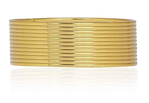 Gold-Plated Alloy Set Of 12 Gold Metal Bangles - The Pari - Distacart